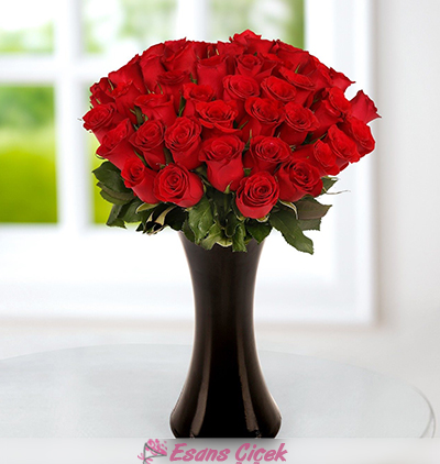 Serik Çiçekçi Vazoda 40 Kırmızı Gül