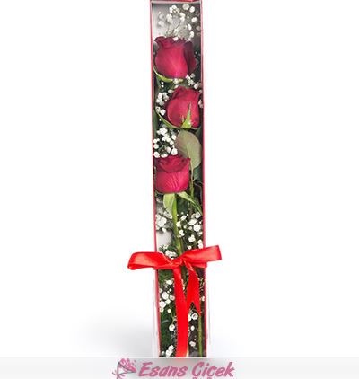 Belek otele çiçek gönder. Kutuda 3 Kırmızı Gül