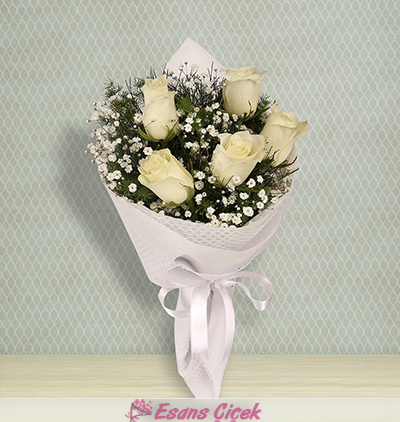 Serik Çiçekçi Aşkın Adı 5 Beyaz Gül