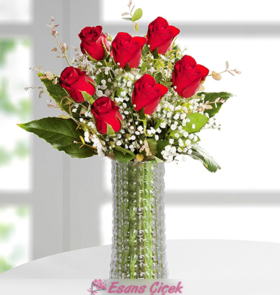  Serik Çiçek Siparişi 7 Kırmızı Gül Çiçek Aranjmanı